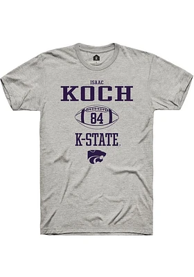 Isaac Koch  K-State Wildcats Ash Rally NIL Sport Icon Short Sleeve T Shirt