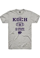Isaac Koch  K-State Wildcats Ash Rally NIL Sport Icon Short Sleeve T Shirt