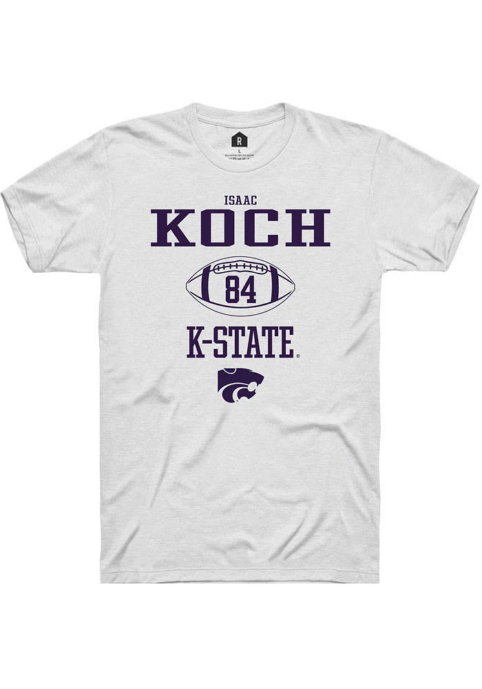 Isaac Koch K-State Wildcats White Rally NIL Sport Icon Short Sleeve T Shirt