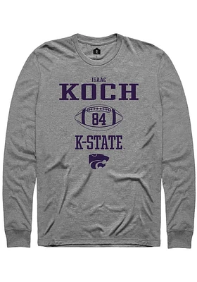 Isaac Koch  K-State Wildcats Graphite Rally NIL Sport Icon Long Sleeve T Shirt