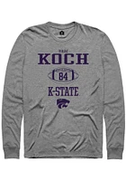 Isaac Koch  K-State Wildcats Graphite Rally NIL Sport Icon Long Sleeve T Shirt
