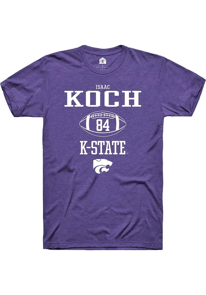 Isaac Koch K-State Wildcats Purple Rally NIL Sport Icon Short Sleeve T Shirt