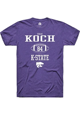 Isaac Koch  K-State Wildcats Purple Rally NIL Sport Icon Short Sleeve T Shirt