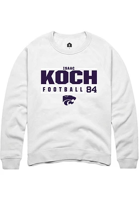 Isaac Koch Rally K-State Wildcats Mens NIL Stacked Box Long Sleeve Crew Sweatshirt