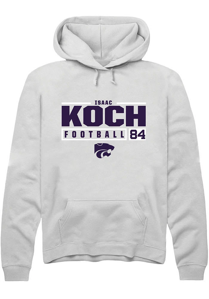 Isaac Koch Rally K-State Wildcats Mens NIL Stacked Box Long Sleeve Hoodie