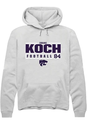 Isaac Koch Rally K-State Wildcats Mens NIL Stacked Box Long Sleeve Hoodie