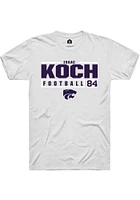 Isaac Koch  K-State Wildcats White Rally NIL Stacked Box Short Sleeve T Shirt