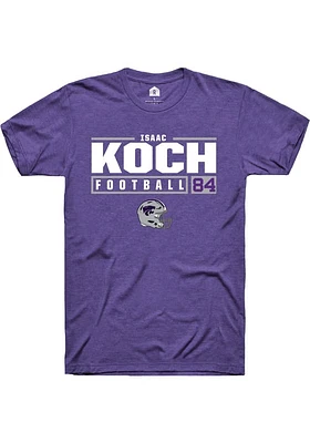 Isaac Koch  K-State Wildcats Purple Rally NIL Stacked Box Short Sleeve T Shirt
