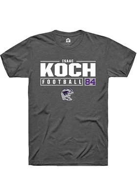 Isaac Koch  K-State Wildcats Dark Grey Rally NIL Stacked Box Short Sleeve T Shirt