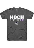 Isaac Koch  K-State Wildcats Dark Grey Rally NIL Stacked Box Short Sleeve T Shirt