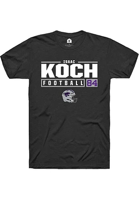 Isaac Koch  K-State Wildcats Black Rally NIL Stacked Box Short Sleeve T Shirt