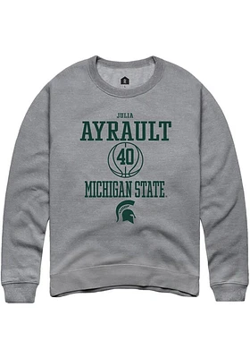 Julia Ayrault  Rally Michigan State Spartans Mens Graphite NIL Sport Icon Long Sleeve Crew Sweatsh..