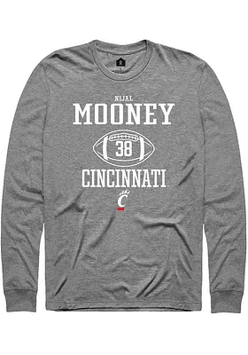 Nijal Mooney  Cincinnati Bearcats Graphite Rally NIL Sport Icon Long Sleeve T Shirt