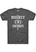 Nijal Mooney  Cincinnati Bearcats Dark Grey Rally NIL Sport Icon Short Sleeve T Shirt