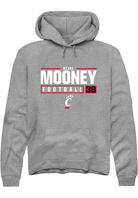 Nijal Mooney  Rally Cincinnati Bearcats Mens Graphite NIL Stacked Box Long Sleeve Hoodie