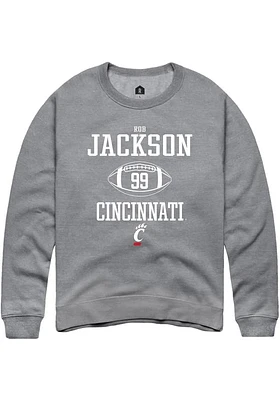 Rob Jackson  Rally Cincinnati Bearcats Mens Graphite NIL Sport Icon Long Sleeve Crew Sweatshirt