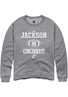 Rob Jackson  Rally Cincinnati Bearcats Mens Graphite NIL Sport Icon Long Sleeve Crew Sweatshirt