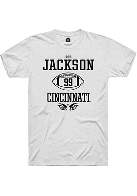 Rob Jackson  Cincinnati Bearcats White Rally NIL Sport Icon Short Sleeve T Shirt