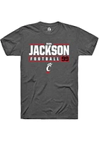 Rob Jackson  Cincinnati Bearcats Dark Grey Rally NIL Stacked Box Short Sleeve T Shirt