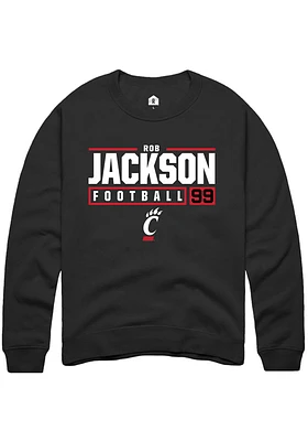 Rob Jackson Rally Cincinnati Bearcats Mens NIL Stacked Box Long Sleeve Crew Sweatshirt