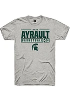 Julia Ayrault  Michigan State Spartans Ash Rally NIL Stacked Box Short Sleeve T Shirt