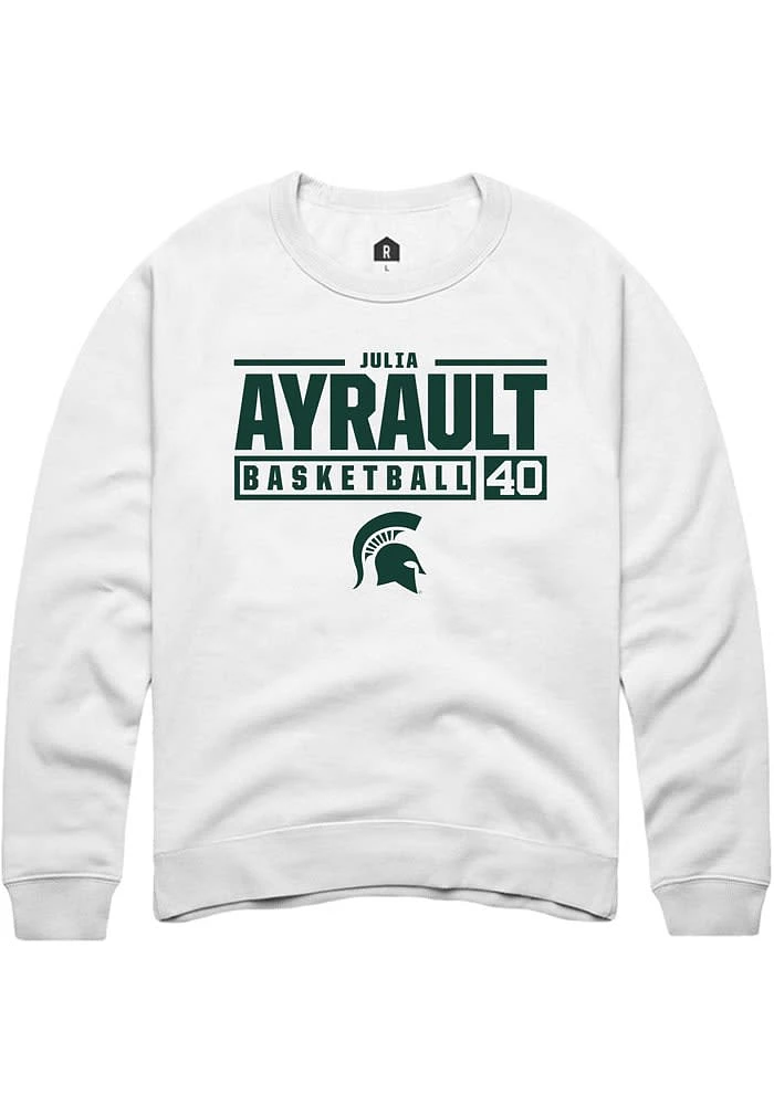 Julia Ayrault Rally Michigan State Spartans Mens NIL Stacked Box Long Sleeve Crew Sweatshir