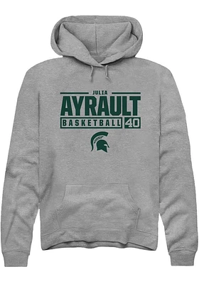 Julia Ayrault  Rally Michigan State Spartans Mens Graphite NIL Stacked Box Long Sleeve Hoodie