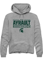 Julia Ayrault  Rally Michigan State Spartans Mens Graphite NIL Stacked Box Long Sleeve Hoodie