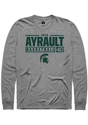 Julia Ayrault  Michigan State Spartans Graphite Rally NIL Stacked Box Long Sleeve T Shirt