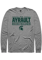 Julia Ayrault  Michigan State Spartans Graphite Rally NIL Stacked Box Long Sleeve T Shirt