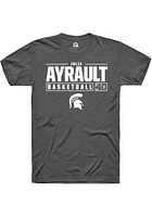 Julia Ayrault  Michigan State Spartans Dark Grey Rally NIL Stacked Box Short Sleeve T Shirt