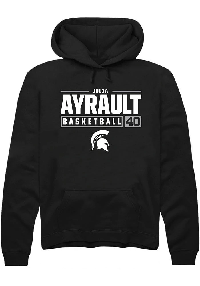 Julia Ayrault Rally Michigan State Spartans Mens NIL Stacked Box Long Sleeve Hoodie