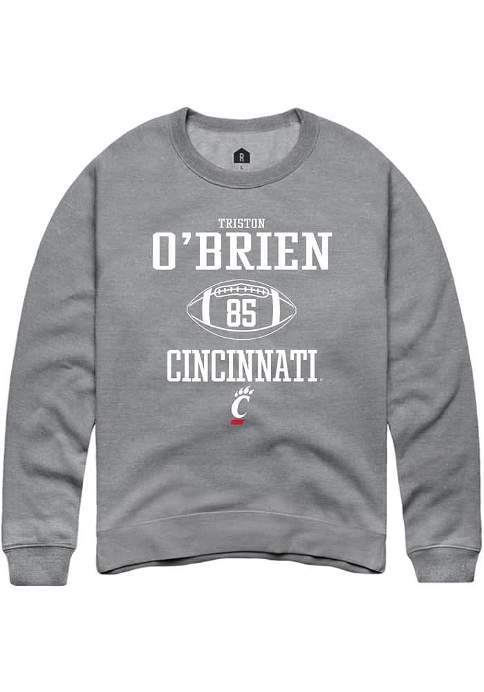 Triston O'Brien  Rally Cincinnati Bearcats Mens Graphite NIL Sport Icon Long Sleeve Crew Sweatsh..