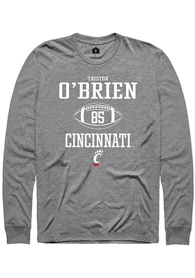 Triston O'Brien  Cincinnati Bearcats Graphite Rally NIL Sport Icon Long Sleeve T Shirt