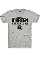 Triston O'Brien  Cincinnati Bearcats Ash Rally NIL Stacked Box Short Sleeve T Shirt