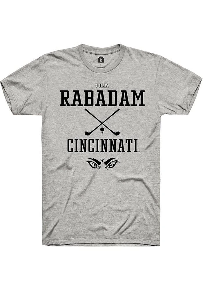 Julia Rabadam  Cincinnati Bearcats Ash Rally NIL Sport Icon Short Sleeve T Shirt