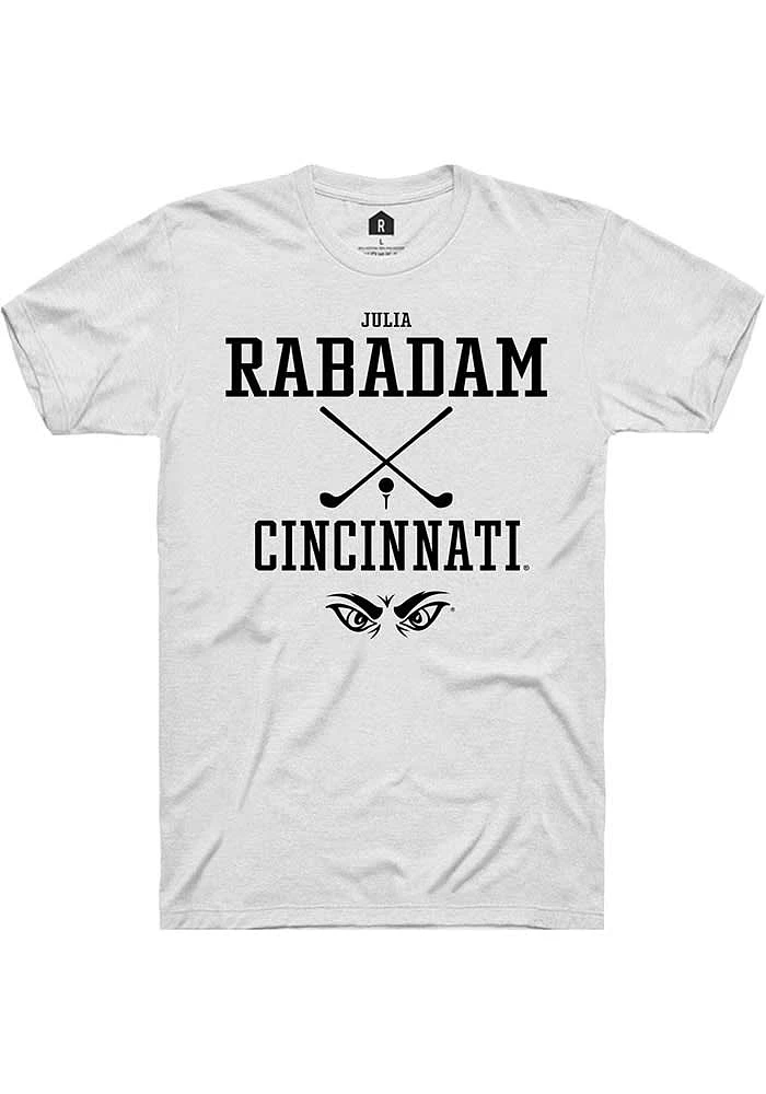 Julia Rabadam Cincinnati Bearcats White Rally NIL Sport Icon Short Sleeve T Shirt