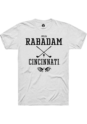 Julia Rabadam  Cincinnati Bearcats White Rally NIL Sport Icon Short Sleeve T Shirt