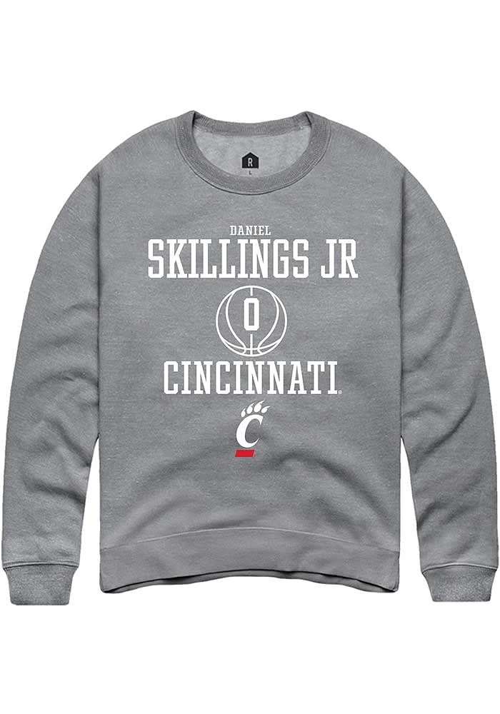 Daniel Skillings Jr.  Rally Cincinnati Bearcats Mens Graphite NIL Sport Icon Long Sleeve Crew Swea..