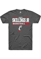 Daniel Skillings Jr.  Cincinnati Bearcats Dark Grey Rally NIL Stacked Box Short Sleeve T Shirt