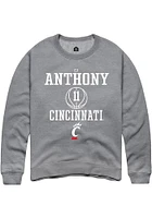 CJ Anthony  Rally Cincinnati Bearcats Mens Graphite NIL Sport Icon Long Sleeve Crew Sweatshirt