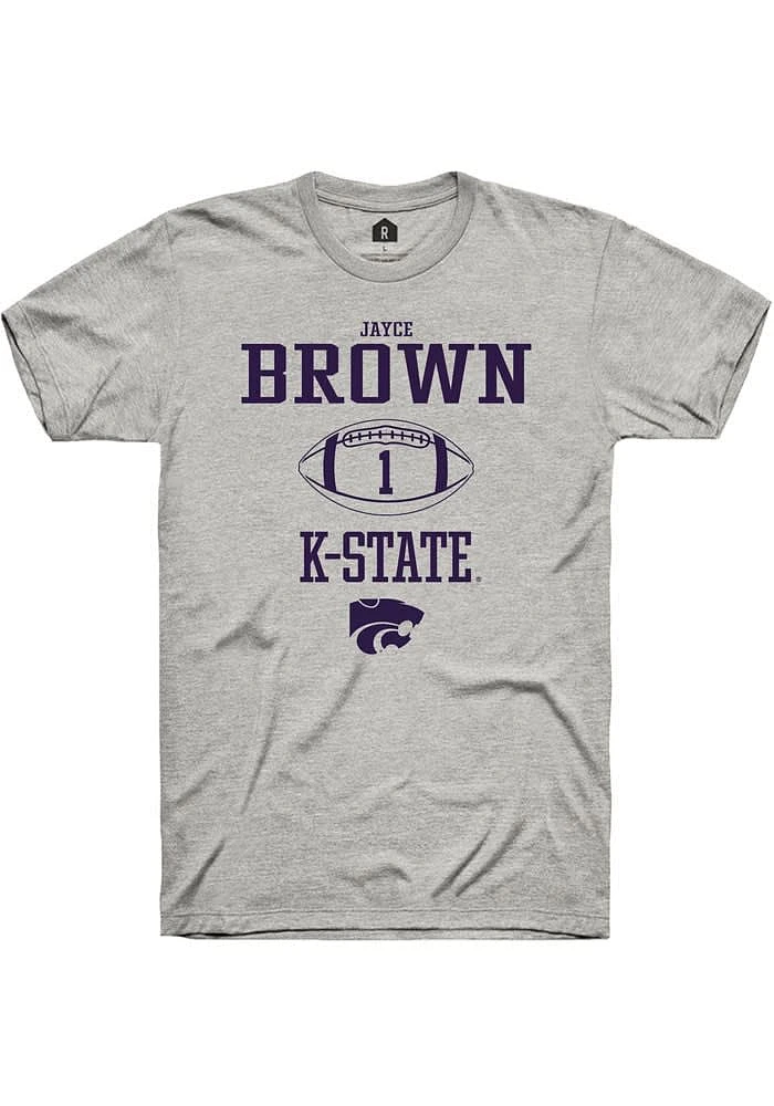 Jayce Brown K-State Wildcats Ash Rally NIL Sport Icon Short Sleeve T Shirt
