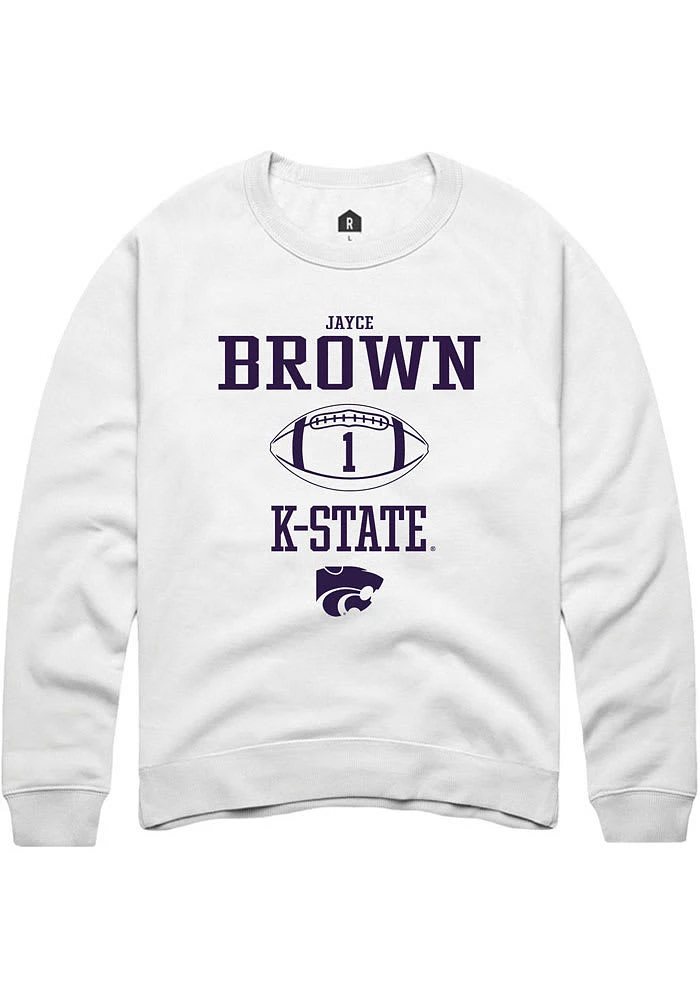 Jayce Brown Rally K-State Wildcats Mens NIL Sport Icon Long Sleeve Crew Sweatshirt