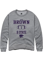 Jayce Brown  Rally K-State Wildcats Mens Graphite NIL Sport Icon Long Sleeve Crew Sweatshirt