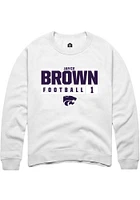 Jayce Brown Rally K-State Wildcats Mens NIL Stacked Box Long Sleeve Crew Sweatshirt