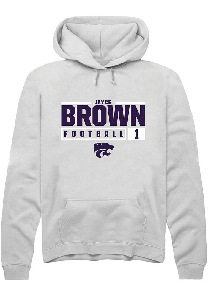 Jayce Brown Rally K-State Wildcats Mens NIL Stacked Box Long Sleeve Hoodie