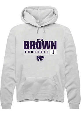 Jayce Brown Rally K-State Wildcats Mens NIL Stacked Box Long Sleeve Hoodie