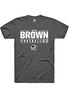 Jayce Brown  K-State Wildcats Dark Grey Rally NIL Stacked Box Short Sleeve T Shirt