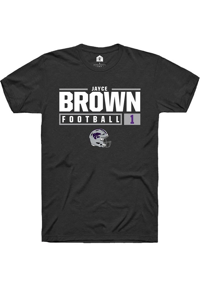 Jayce Brown K-State Wildcats Rally NIL Stacked Box Short Sleeve T Shirt