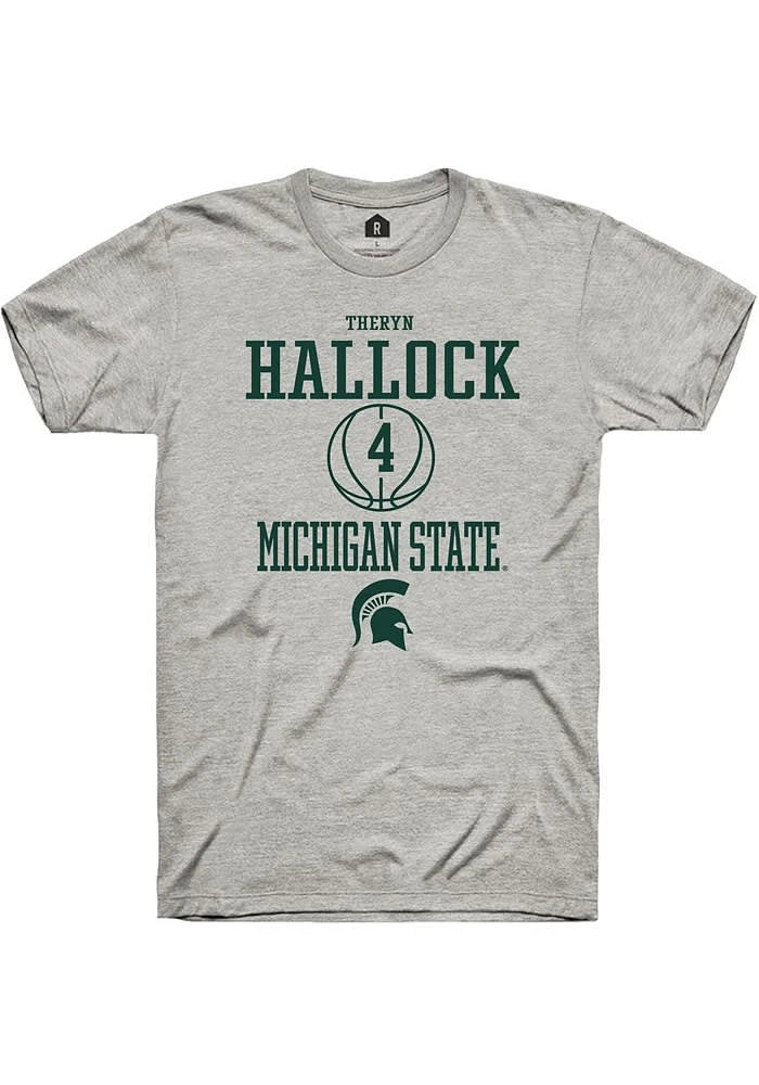 Theryn Hallock Michigan State Spartans Ash Rally NIL Sport Icon Short Sleeve T Shirt
